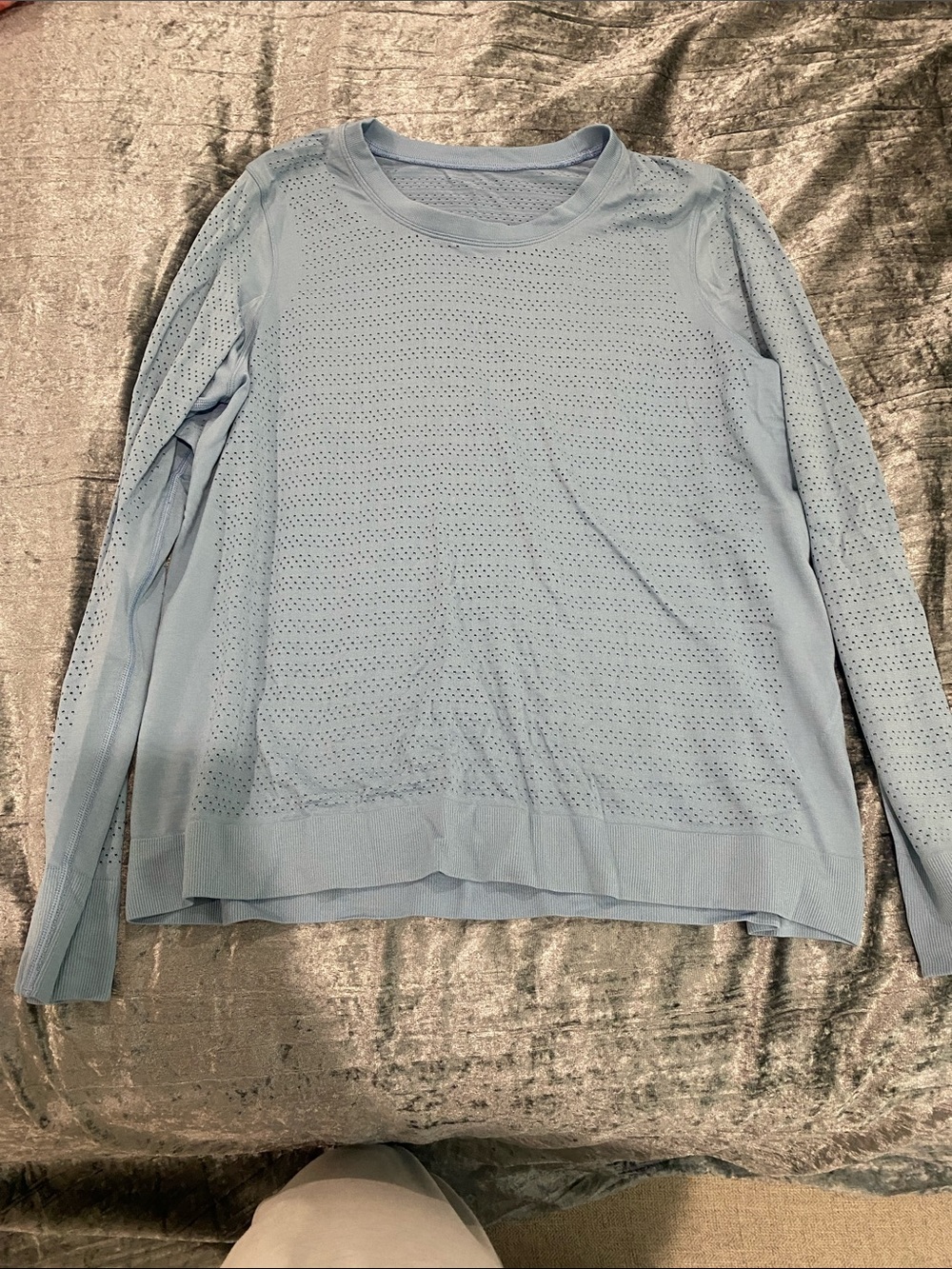 lululemon athletica Light Blue Perforated long sleeve